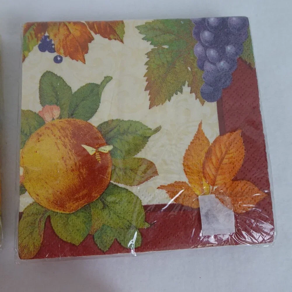 Paper Napkins Animal Print Orange 7 Packs Unopened Cocktail Decoupage Party